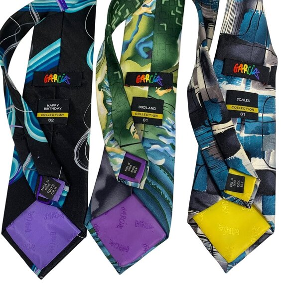 THREE Jerry GARCIA Collection SILK Ties 62 Happy Birthday - 61 Birdland, Scales - Picture 3 of 3